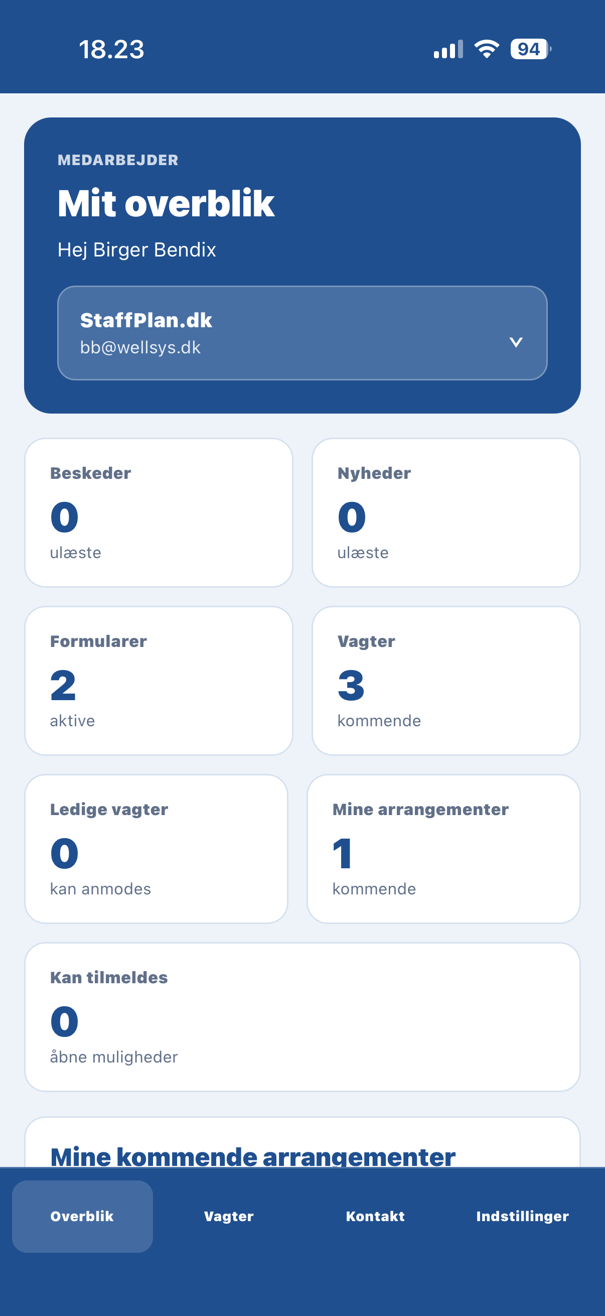 StaffPlan app med medarbejderens overblik
