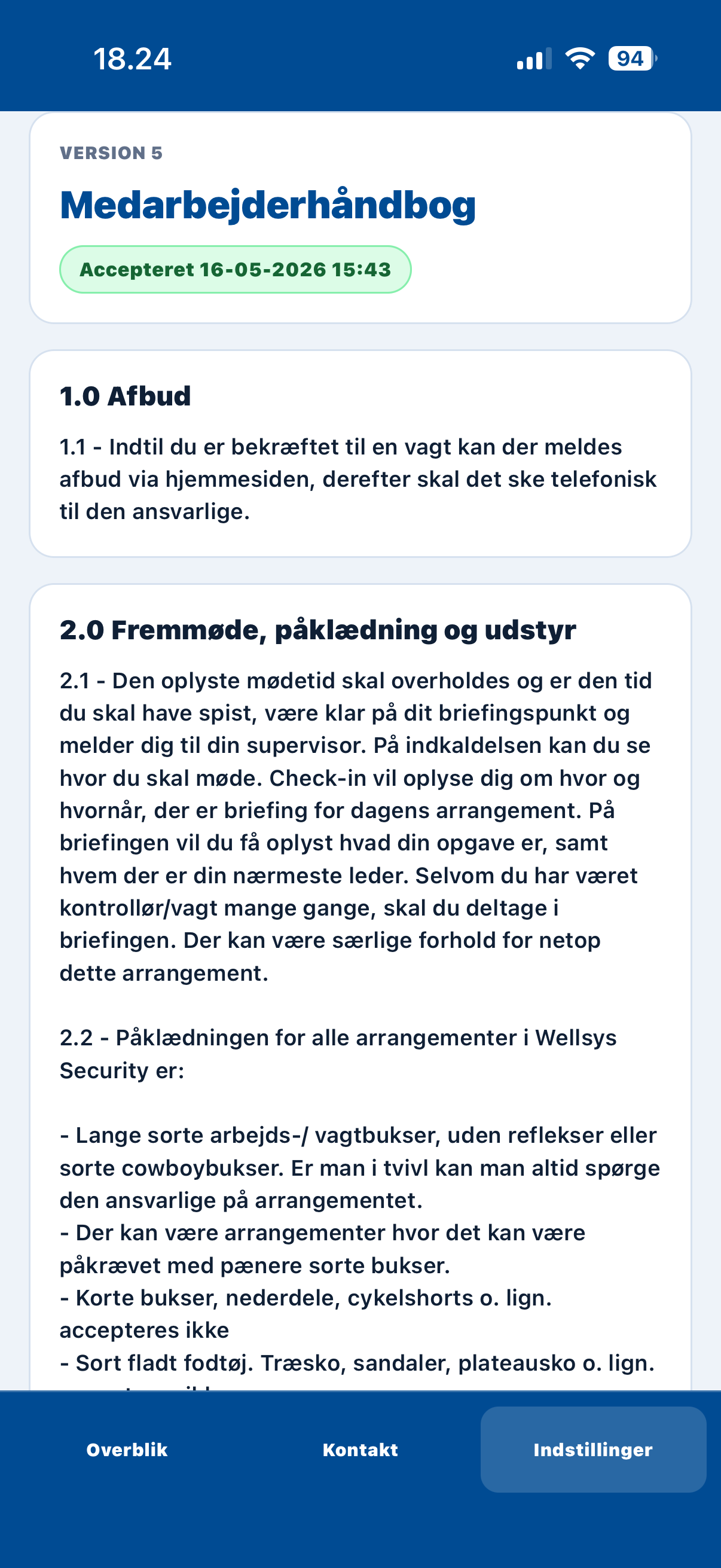 StaffPlan app med mine vagter